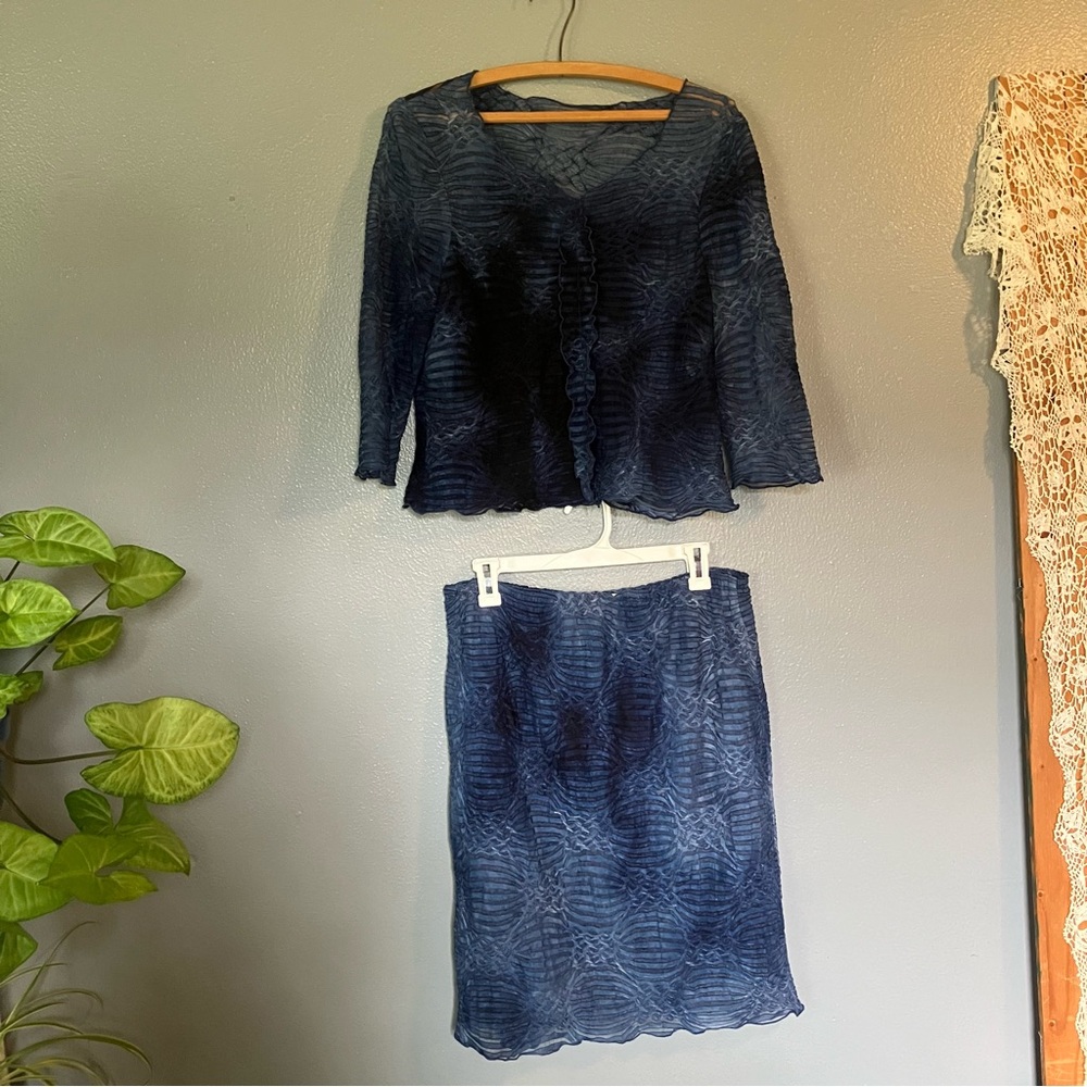 Elegant Blue Skirt Set